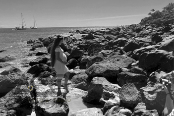 Sesión en la playa de mujer